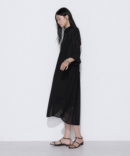 COMME CA（コムサ）の「〔 TALLサイズ 〕 【セットアップ対応】トリアセクールスラブ シャツワンピース（ワンピース・レディース・キナリ・15号）」の10枚目の写真