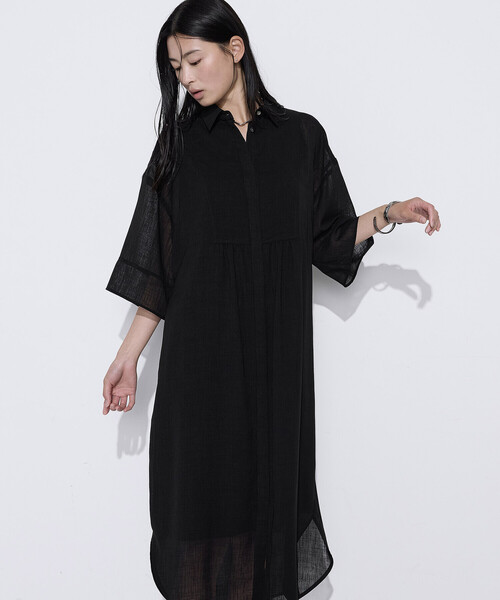 COMME CA（コムサ）の「〔 TALLサイズ 〕 【セットアップ対応】トリアセクールスラブ シャツワンピース（ワンピース・レディース・キナリ・15号）」の13枚目の写真