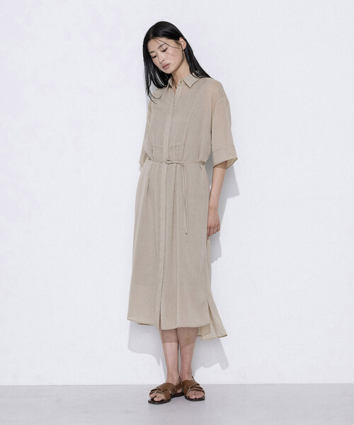 COMME CA（コムサ）の「〔 TALLサイズ 〕 【セットアップ対応】トリアセクールスラブ シャツワンピース（ワンピース・レディース・キナリ・15号）」の18枚目の写真