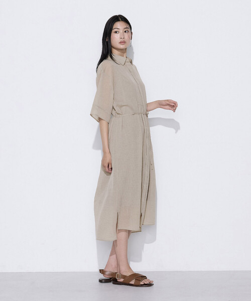 COMME CA（コムサ）の「〔 TALLサイズ 〕 【セットアップ対応】トリアセクールスラブ シャツワンピース（ワンピース・レディース・キナリ・15号）」の21枚目の写真