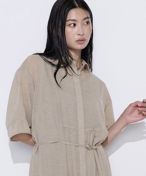 COMME CA（コムサ）の「〔 TALLサイズ 〕 【セットアップ対応】トリアセクールスラブ シャツワンピース（ワンピース・レディース・キナリ・15号）」の22枚目の写真