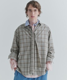 Turtun Check Bow Tie Long Sleeve Shirt