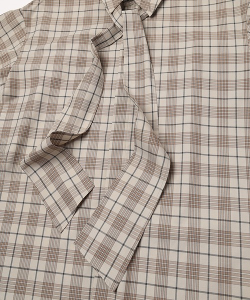 CULLNI（クルニ）の「Turtun Check Bow Tie Long Sleeve Shirt（シャツ/ブラウス・メンズ・ブラウン/ベージュ/ブラック/グレー・2/1/0）」の13枚目の写真