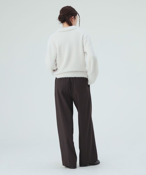 BEAMS HEART(ビームスハート)の「シャギー ポロ ニット(ニット/セーター・レディース・ブラウン/ホワイト系その他5/レッド・FREE)」の5枚目の写真