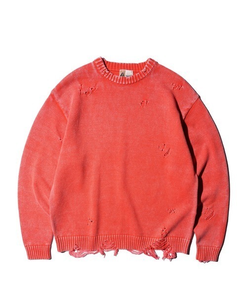 TOWNCRAFT（タウンクラフト）の「TOWNCRAFT / タウンクラフト COTTON DAMAGED CREW SWEATER コットン ダメージ クルーセーター（スウェット・メンズ・ブラック/パープル/ブルー/レッド・MEDIUM/LARGE）」の4枚目の写真