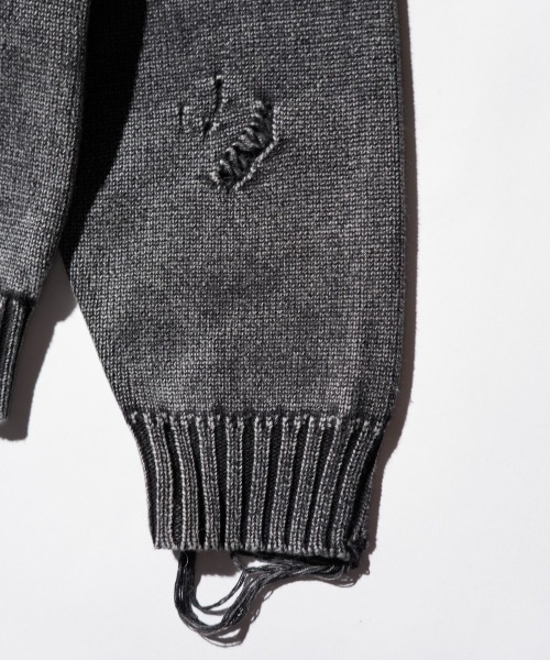 TOWNCRAFT（タウンクラフト）の「TOWNCRAFT / タウンクラフト COTTON DAMAGED CREW SWEATER コットン ダメージ クルーセーター（スウェット・メンズ・ブラック/パープル/ブルー/レッド・MEDIUM/LARGE）」の12枚目の写真