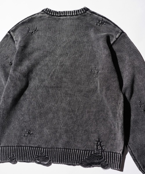 TOWNCRAFT（タウンクラフト）の「TOWNCRAFT / タウンクラフト COTTON DAMAGED CREW SWEATER コットン ダメージ クルーセーター（スウェット・メンズ・ブラック/パープル/ブルー/レッド・MEDIUM/LARGE）」の14枚目の写真