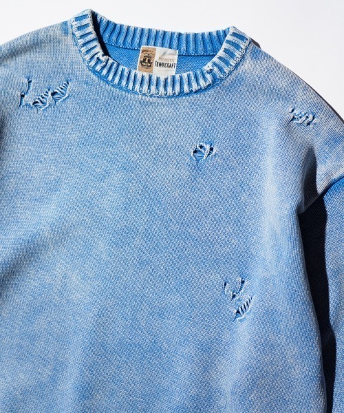 TOWNCRAFT（タウンクラフト）の「TOWNCRAFT / タウンクラフト COTTON DAMAGED CREW SWEATER コットン ダメージ クルーセーター（スウェット・メンズ・ブラック/パープル/ブルー/レッド・MEDIUM/LARGE）」の16枚目の写真