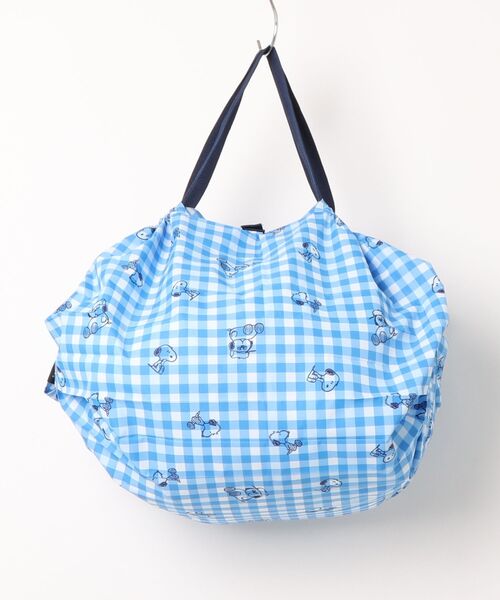 PEANUTS（ピーナッツ）の「PEANUTS/ピーナッツ　スヌーピー　Shupatto シュパットバッグ M（エコバッグ/サブバッグ・レディース・ブルー/グレー/ピンク・ONE SIZE）」の4枚目の写真