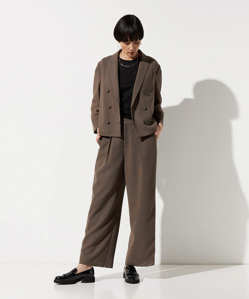 COMME CA(コムサ)の「〔 TALLサイズ 〕 【セットアップ対応】シアーチェックジャケット(テーラードジャケット・レディース・グレー/ブラウン・13号/15号)」の14枚目の写真