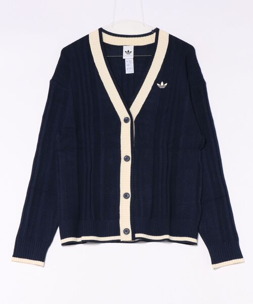adidas(アディダス)の「adidas アディダス W CABLE KNIT CARDIGAN ロングスリーブ KT1859 NIGHTINDIGO(カーディガン/ボレロ・レディース・ブルー・LARGE/X-LARGE/SMALL/MEDIUM)」の1枚目の写真