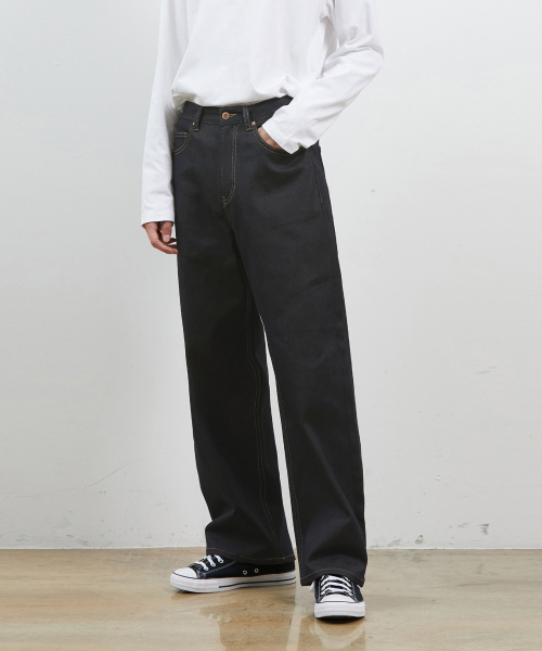 RYUL+WAI(リュルアンドワイ)の「デニムセルビッジワイドパンツインディゴ(デニムパンツ・メンズ・その他・30/34/32)」の1枚目の写真