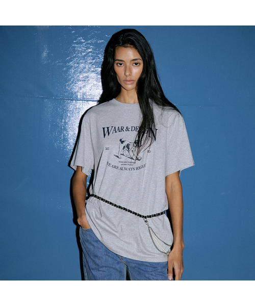 WAARFORWOMAN(ワール・フォー・ウーマン)の「WT-57 アニマルグラフィックTシャツ(3色)(Tシャツ/カットソー・レディース・チャコールグレー/ライトグレー/アイボリー・FREE)」の3枚目の写真
