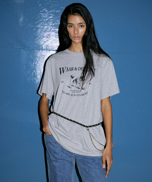 WAARFORWOMAN(ワール・フォー・ウーマン)の「WT-57 アニマルグラフィックTシャツ(3色)(Tシャツ/カットソー・レディース・チャコールグレー/ライトグレー/アイボリー・FREE)」の6枚目の写真