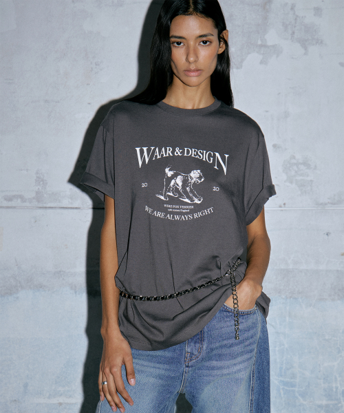 WAARFORWOMAN(ワール・フォー・ウーマン)の「WT-57 アニマルグラフィックTシャツ(3色)(Tシャツ/カットソー・レディース・チャコールグレー/ライトグレー/アイボリー・FREE)」の8枚目の写真