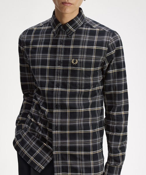 FRED PERRY(フレッドペリー)の「【先行予約受付中】Champagne Tartan Shirt/シャンパンタータンチェックシャツ(シャツ/ブラウス・メンズ・ブラック・M/L/S)」の9枚目の写真