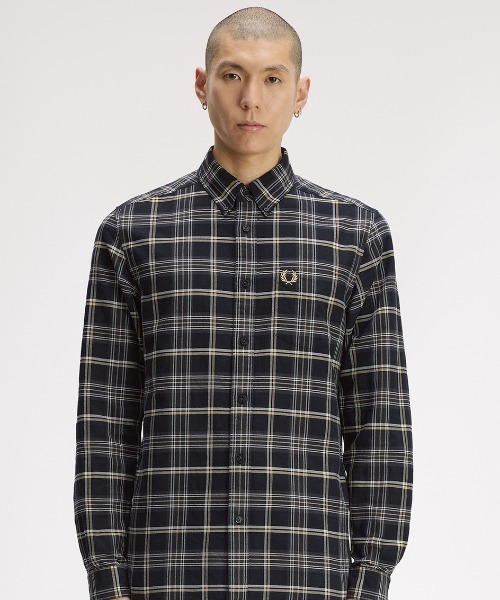 FRED PERRY(フレッドペリー)の「【先行予約受付中】Champagne Tartan Shirt/シャンパンタータンチェックシャツ(シャツ/ブラウス・メンズ・ブラック・M/L/S)」の5枚目の写真