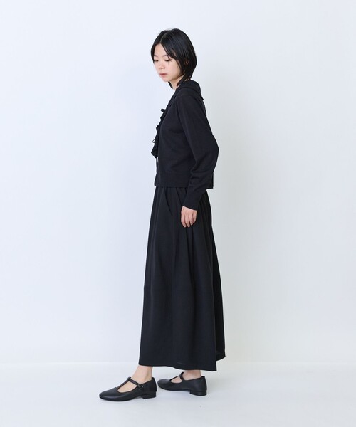 LOISIR（ロワズィール）の「和紙コットン天竺フリルディテールカーディガン（カーディガン/ボレロ・レディース・グレイッシュベージュ/グレー/ブラック・FREE）」の9枚目の写真