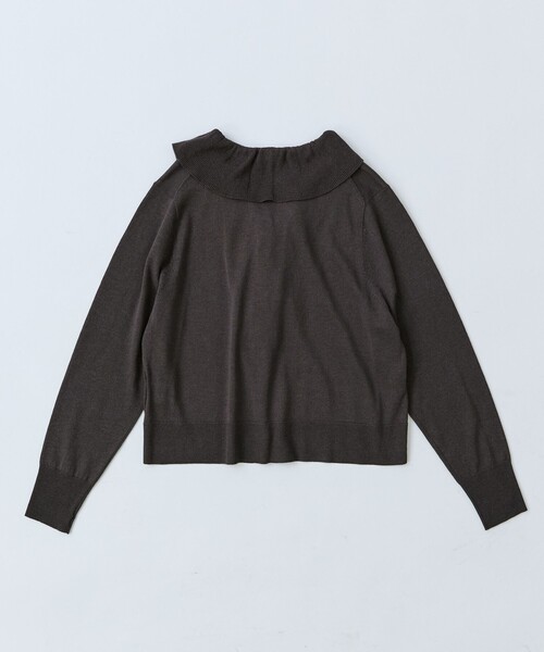 LOISIR（ロワズィール）の「和紙コットン天竺フリルディテールカーディガン（カーディガン/ボレロ・レディース・グレイッシュベージュ/グレー/ブラック・FREE）」の15枚目の写真
