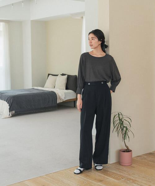 URBAN RESEARCH DOORS(アーバンリサーチドアーズ)の「ドライタッチラグランニットプルオーバー(ニット/セーター・レディース・チャコールグレー/ブラック/ブルー・FREE)」の8枚目の写真