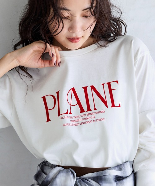 VIS(ビス)の「ロゴ&フォトアソートロングTシャツ(Tシャツ/カットソー・レディース・キナリ/ホワイト系その他/ホワイト・FREE)」の2枚目の写真