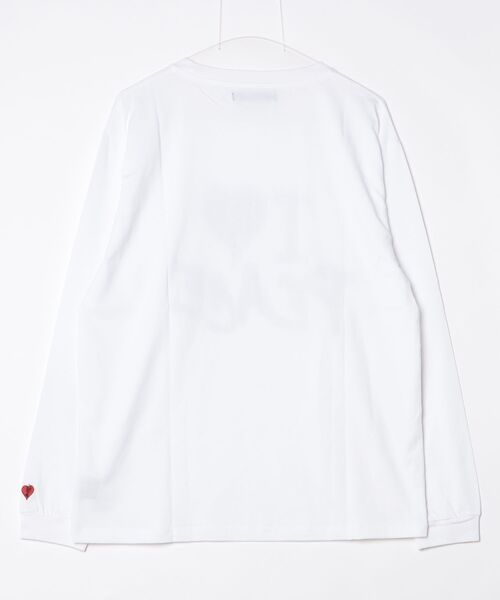 STUD MUFFIN(スタッドマフィン)の「STUD MUFFIN/スタッドマフィン/IハートPeace LS(Tシャツ/カットソー・メンズ・ホワイト/ブラック・3/2)」の3枚目の写真