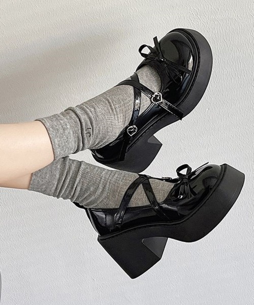 Miniministore(ミニミニストア)の「厚底ローファー リボン レディース(ローファー・レディース・ブラック/シルバー/アイボリー・25.0cm/24.5cm/24.0cm/22.5cm/23.5cm/23.0cm)」の7枚目の写真