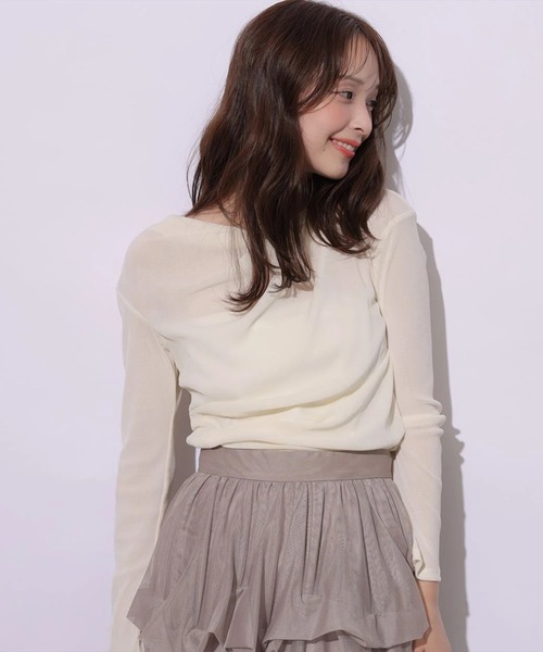 Mystrada(マイストラーダ)の「ドレープベロアカットソー(Tシャツ/カットソー・レディース・ブラック/オフホワイト・38)」の3枚目の写真