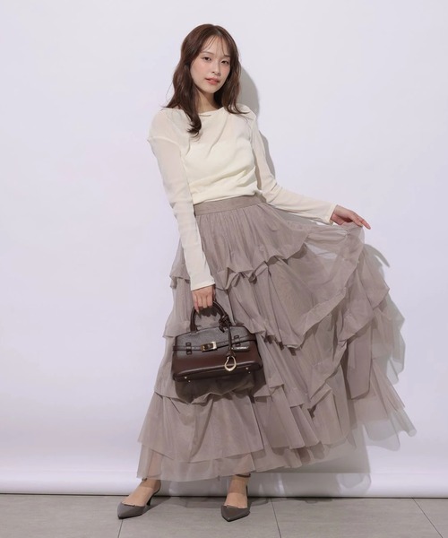 Mystrada(マイストラーダ)の「ドレープベロアカットソー(Tシャツ/カットソー・レディース・ブラック/オフホワイト・38)」の7枚目の写真