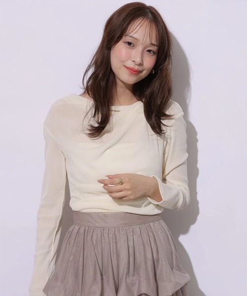 Mystrada(マイストラーダ)の「ドレープベロアカットソー(Tシャツ/カットソー・レディース・ブラック/オフホワイト・38)」の15枚目の写真