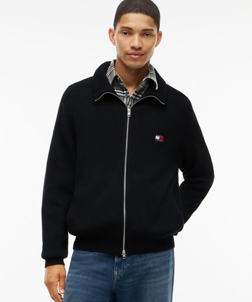 tommy jeans（トミー ジーンズ）の「リラックスジップアップカーディガン（ニット/セーター・メンズ・ブラック/ライトグレー系1・SMALL/MEDIUM/LARGE）」の2枚目の写真
