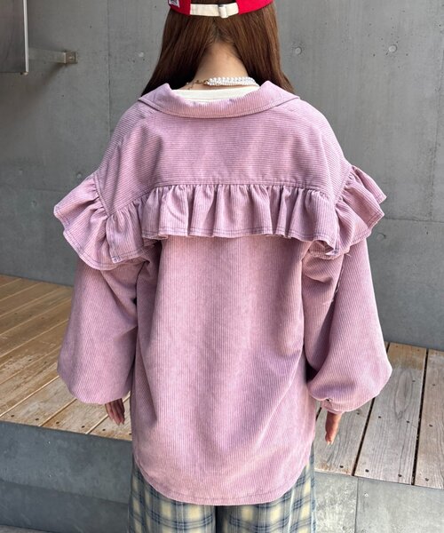 HELLO.SANFRANCISCO(ハローサンフランシスコ)の「【HELLO.SANFRANCISCO】コーデュロイフリルビッグジャケット(テーラードジャケット・レディース・ピンク/イエロー/ブルー・ONE SIZE)」の20枚目の写真