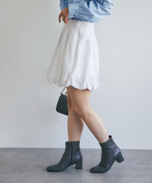 La boutique BonBon(ラブティックボンボン)の「【KAZUMI監修・大人女子におすすめ】タフタバルーンminiスカート(スカート・レディース・ブラウン/ホワイト/ブラック・36/38)」の6枚目の写真