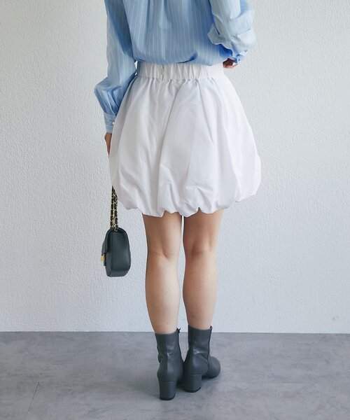 La boutique BonBon(ラブティックボンボン)の「【KAZUMI監修・大人女子におすすめ】タフタバルーンminiスカート(スカート・レディース・ブラウン/ホワイト/ブラック・36/38)」の7枚目の写真