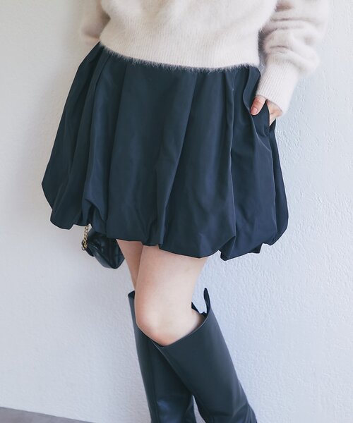 La boutique BonBon(ラブティックボンボン)の「【KAZUMI監修・大人女子におすすめ】タフタバルーンminiスカート(スカート・レディース・ブラウン/ホワイト/ブラック・36/38)」の19枚目の写真