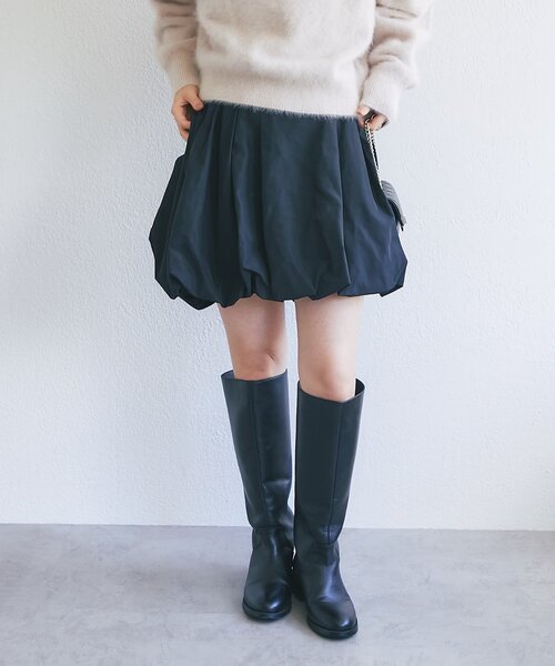 La boutique BonBon(ラブティックボンボン)の「【KAZUMI監修・大人女子におすすめ】タフタバルーンminiスカート(スカート・レディース・ブラウン/ホワイト/ブラック・36/38)」の20枚目の写真