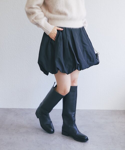 La boutique BonBon(ラブティックボンボン)の「【KAZUMI監修・大人女子におすすめ】タフタバルーンminiスカート(スカート・レディース・ブラウン/ホワイト/ブラック・36/38)」の21枚目の写真