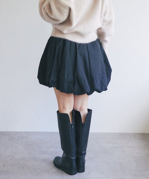 La boutique BonBon(ラブティックボンボン)の「【KAZUMI監修・大人女子におすすめ】タフタバルーンminiスカート(スカート・レディース・ブラウン/ホワイト/ブラック・36/38)」の22枚目の写真