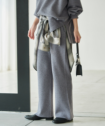 《WEB限定/シリーズあり/》ウォッシャブルスムースニットパンツ