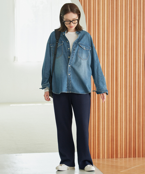 SLOBE IENA(スローブイエナ)の「《WEB限定/シリーズあり/》ウォッシャブルスムースニットパンツ(その他パンツ・レディース・チャコールグレー/ネイビー・FREE)」の17枚目の写真