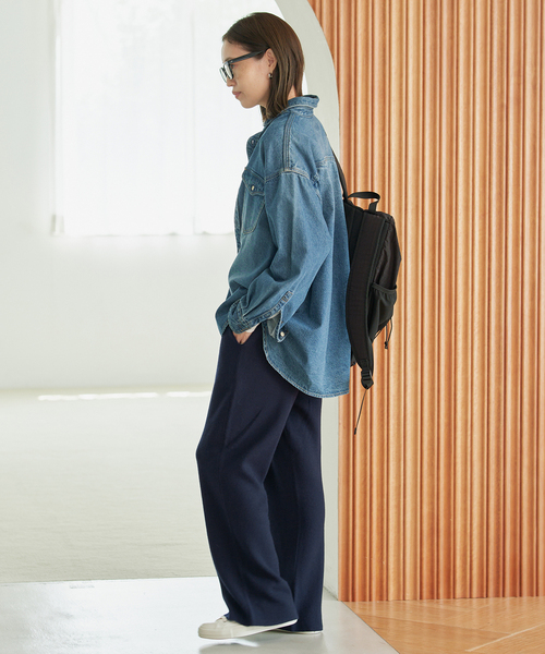 SLOBE IENA(スローブイエナ)の「《WEB限定/シリーズあり/》ウォッシャブルスムースニットパンツ(その他パンツ・レディース・チャコールグレー/ネイビー・FREE)」の18枚目の写真