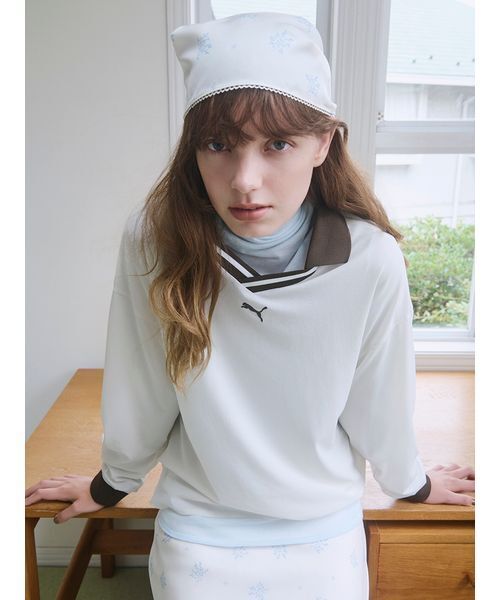 PUMA（プーマ）の「【emmi×PUMA】SHEER GAME SHIRTS（Tシャツ/カットソー・レディース・アイボリー・M）」の2枚目の写真
