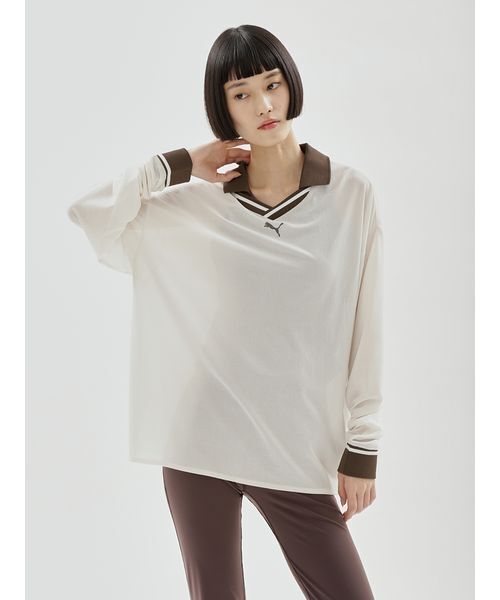 PUMA（プーマ）の「【emmi×PUMA】SHEER GAME SHIRTS（Tシャツ/カットソー・レディース・アイボリー・M）」の4枚目の写真