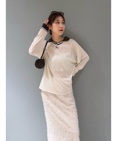 PUMA（プーマ）の「【emmi×PUMA】SHEER GAME SHIRTS（Tシャツ/カットソー・レディース・アイボリー・M）」の16枚目の写真