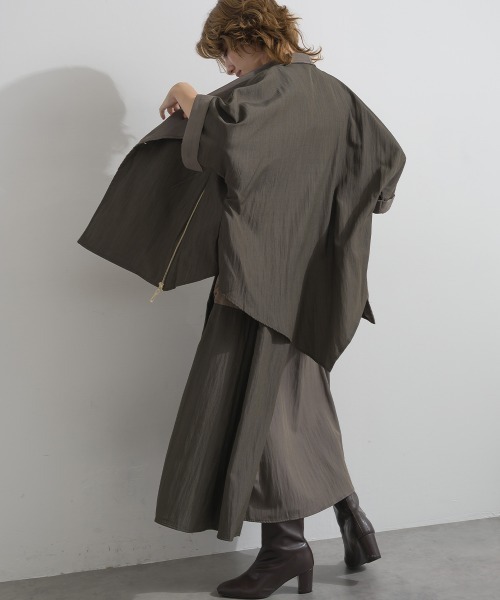 Material(Avenue)(マテリアル)の「【Material】シャドーナイロン チャーム付きメッシュポケット フレア イージー ロング スカート(スカート・レディース・ダークブラウン/テラコッタ/ブラック・FREE)」の10枚目の写真