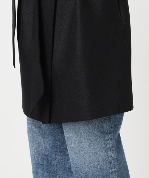 HARRIS WHARF LONDON(ハリスワーフロンドン)の「HARRIS WHARF LONDON 別注 Women kimono mantle pressed wool コート(その他アウター・レディース・ブラック/アイボリー・42)」の8枚目の写真