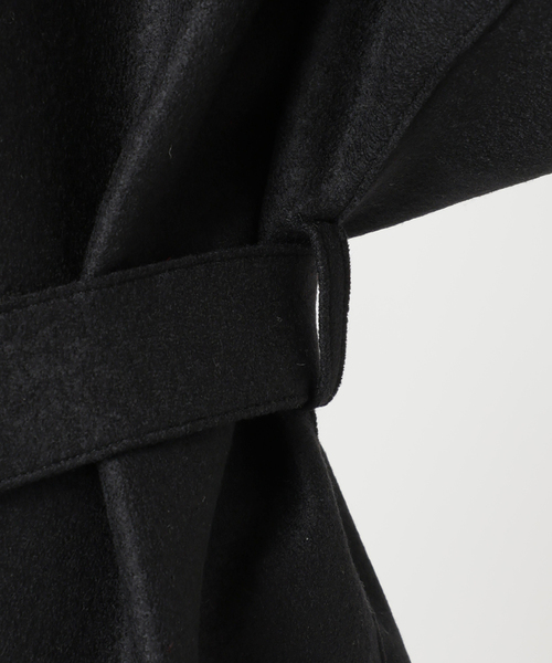 HARRIS WHARF LONDON(ハリスワーフロンドン)の「HARRIS WHARF LONDON 別注 Women kimono mantle pressed wool コート(その他アウター・レディース・ブラック/アイボリー・42)」の11枚目の写真