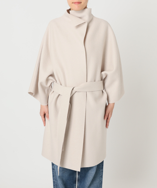 HARRIS WHARF LONDON(ハリスワーフロンドン)の「HARRIS WHARF LONDON 別注 Women kimono mantle pressed wool コート(その他アウター・レディース・ブラック/アイボリー・42)」の16枚目の写真