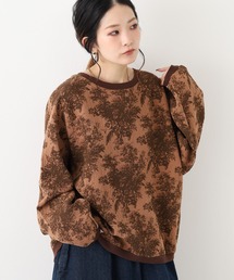 ボタニカルジャガード クルーネック長袖Tシャツ