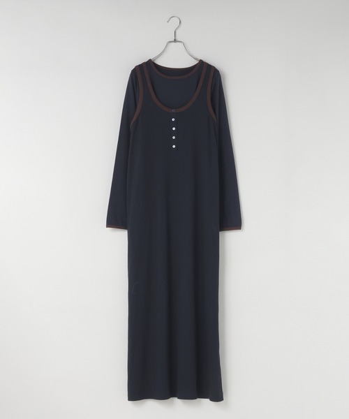 LOWRYS FARM(ローリーズファーム)の「パイピングレイヤードワンピース 1077970(ワンピース・レディース・グレー/ブラック/ネイビー・FREE)」の4枚目の写真